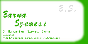 barna szemesi business card